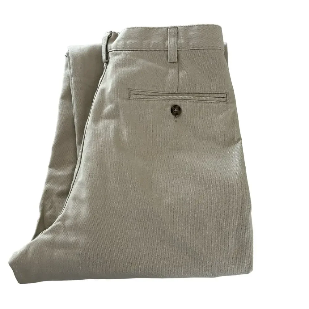 LL Bean Natural Fit Khaki Chinos Mens 33x30‎ Plaid Flannel Lined Double L